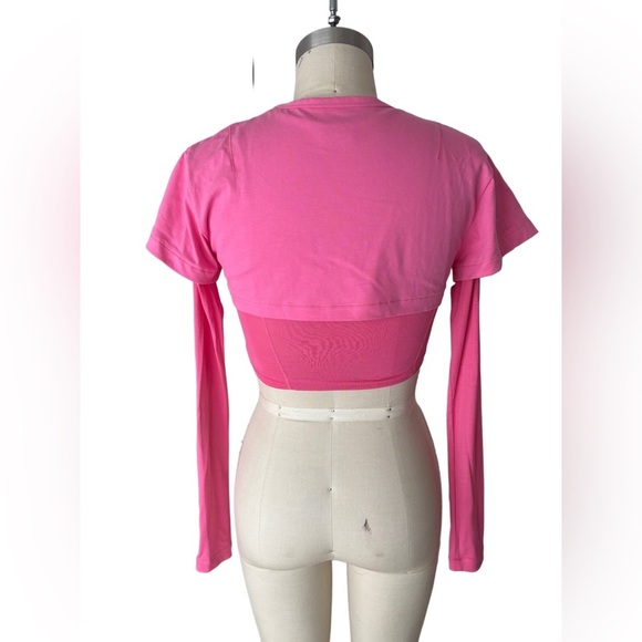 Jacquemus Vibrant Pink Long Sleeve Layered Top - Picture 3 of 6